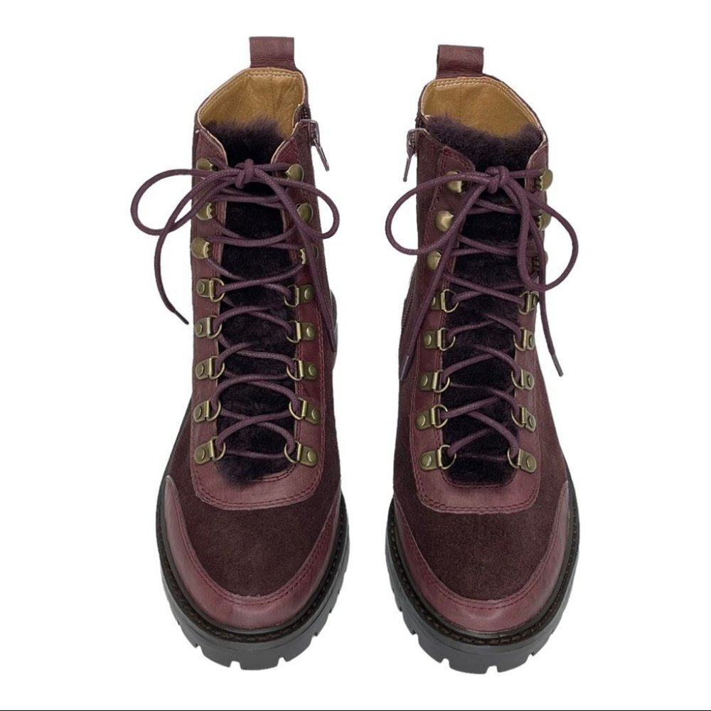 Lucky Brand Ilianna Raisin Leather Womens Ankle Boots Size 6.5M - Picture 5 of 15